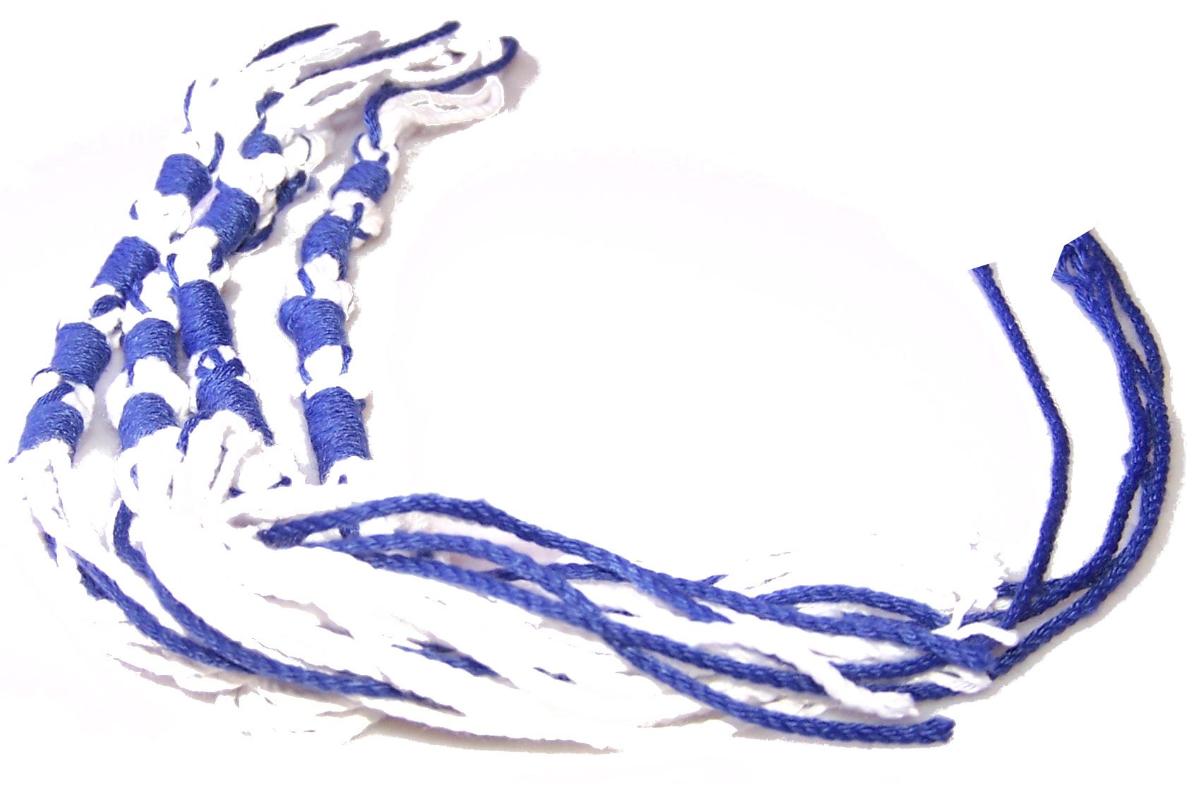 Tzitzits (Set of Four) White with Blue Thread - Tassels ( with Longer Blue Messiah Thread ) (Royal Blue)、mySite、topwebapps