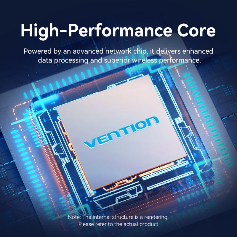 Vention AX300 USB Wi-Fi Single Band Adapter With High Gain Antenna Black、mySite、fannypackpong