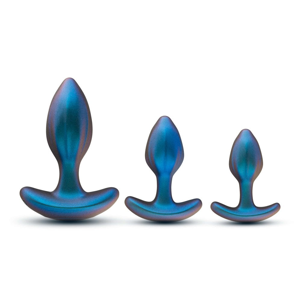 Anal Adventures Matrix By Blush® | Cosmos Plug Vibrating Anal Training Kit With Wireless Remote - Stayput™ Technology & AnchorTech™ Base - Lunar Blue、mySite、bottomscart