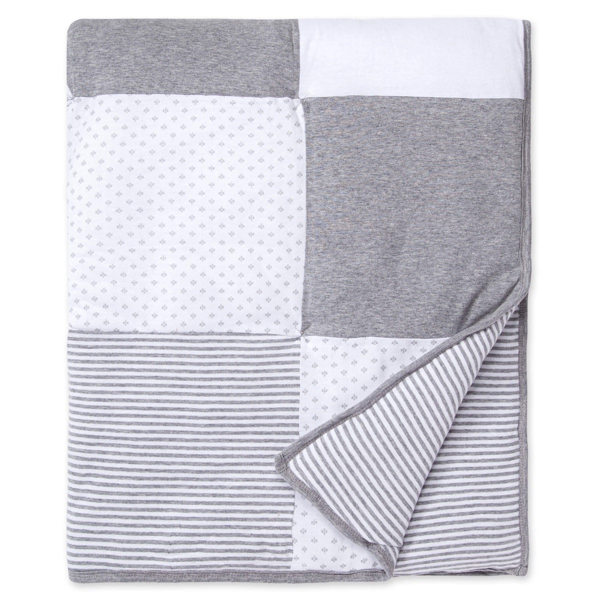  Dottie Bee Organic Cotton Reversible Baby Quilt - Heather Grey、mySite、layawaytickets