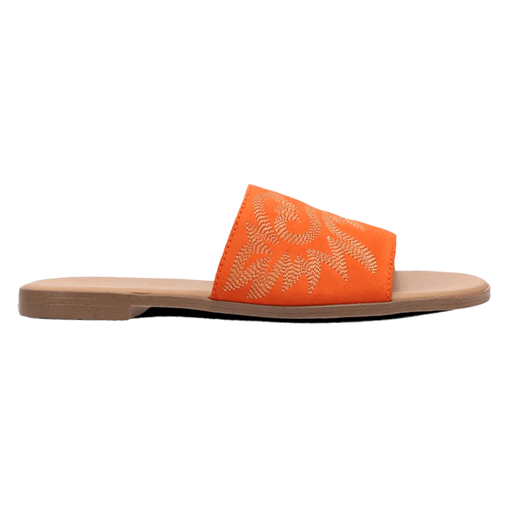 Lasso Embroidered Slide Flat Sandals、mySite、gtrtttuynbv