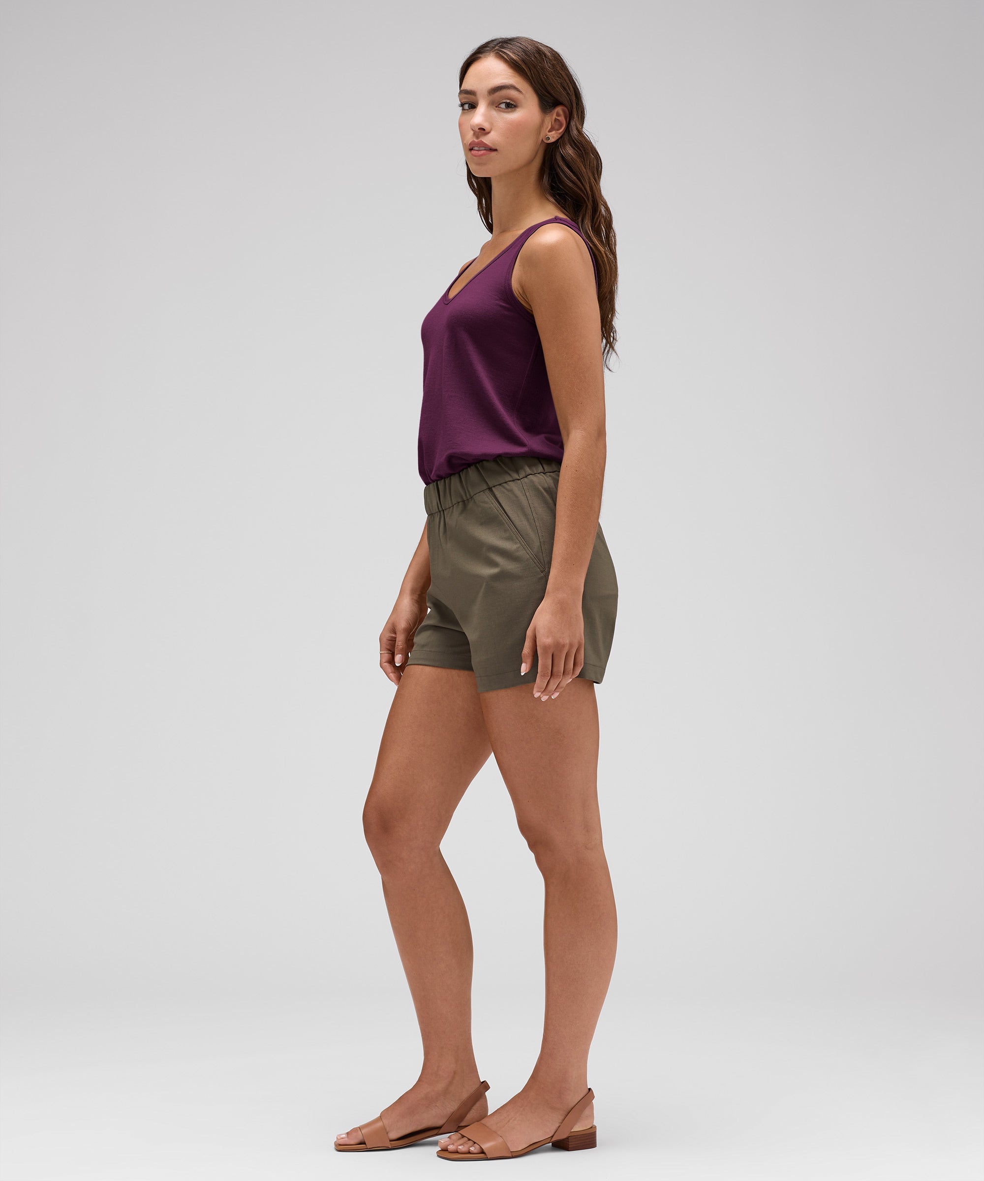 Women's Relaxed Merino V-Neck Tank、mySite、noshort