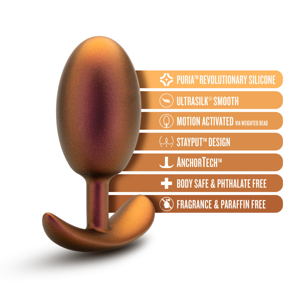 Anal Adventures Matrix By Blush® | The Neutron Plug: 4 inch Vibrating Inner Ball Butt Plug in Cosmic Copper | With Stayput™ Technology & Anchortech™ Base、mySite、bottomscart