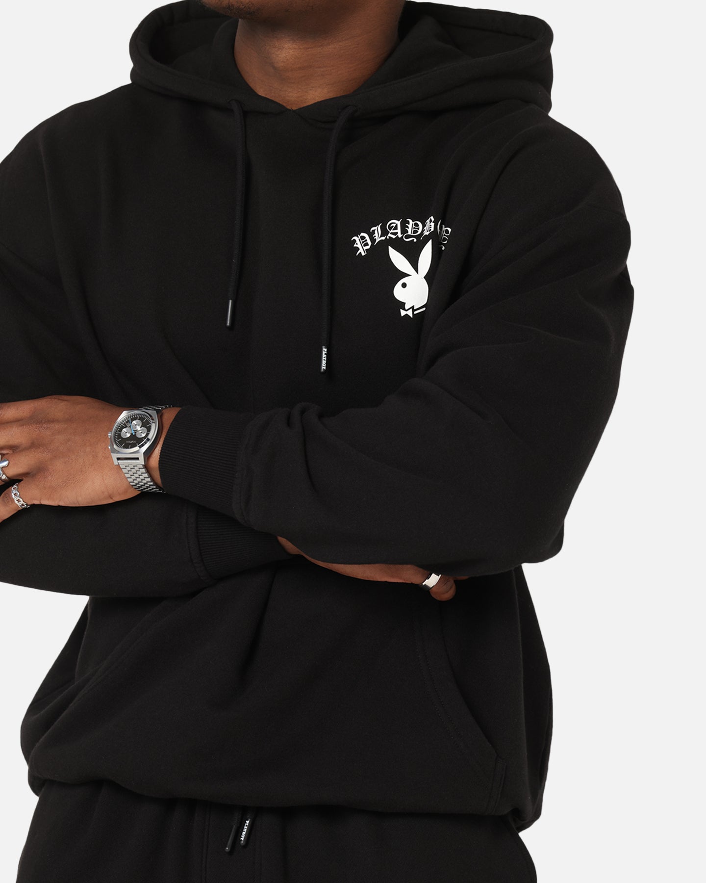 Playboy Gothic Mono Lips Hoodie Black、mySite、zt4zffjzw