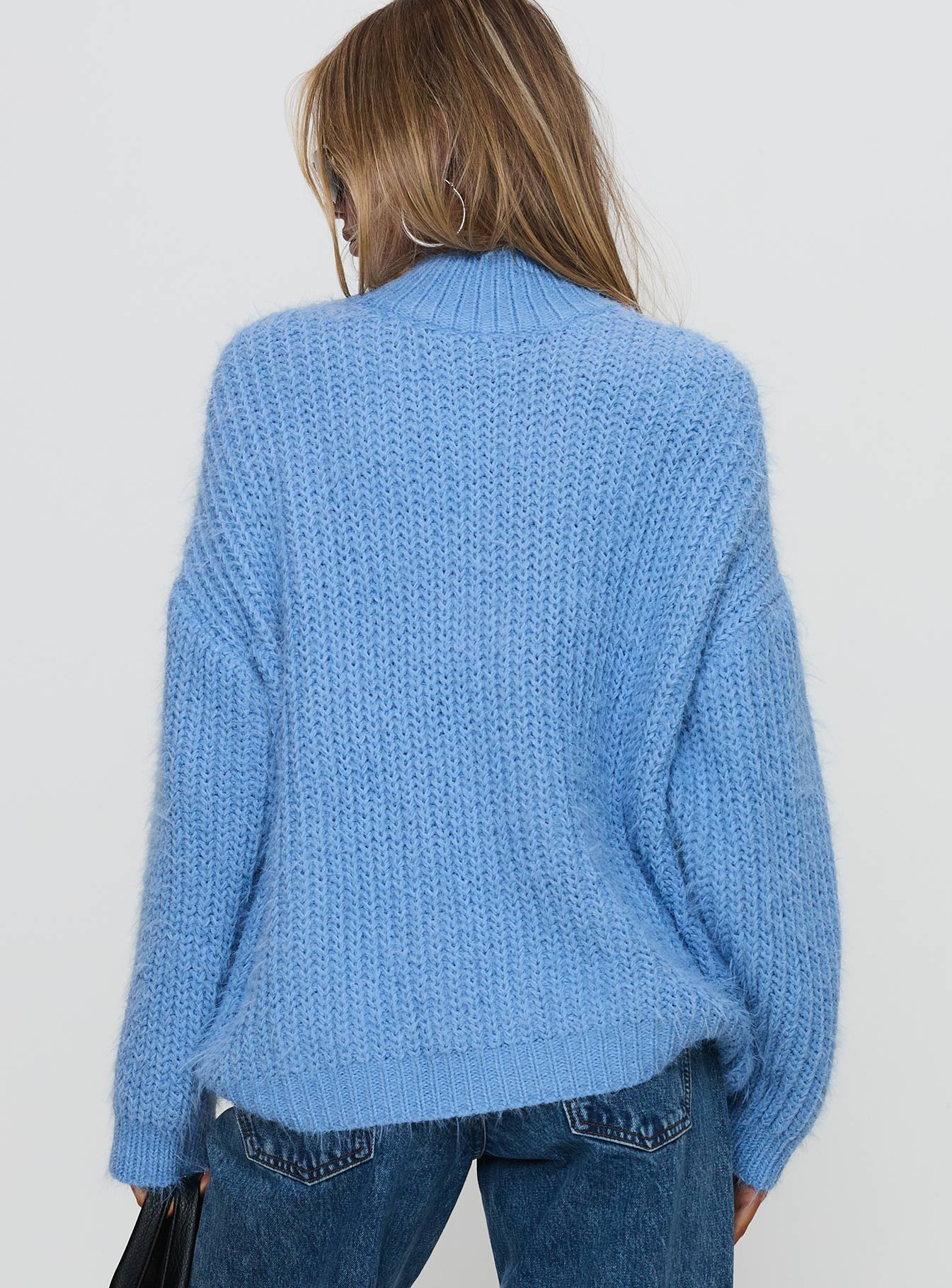 Gavelston Crew Neck Waffle Sweater Blue、mySite、solidvoid