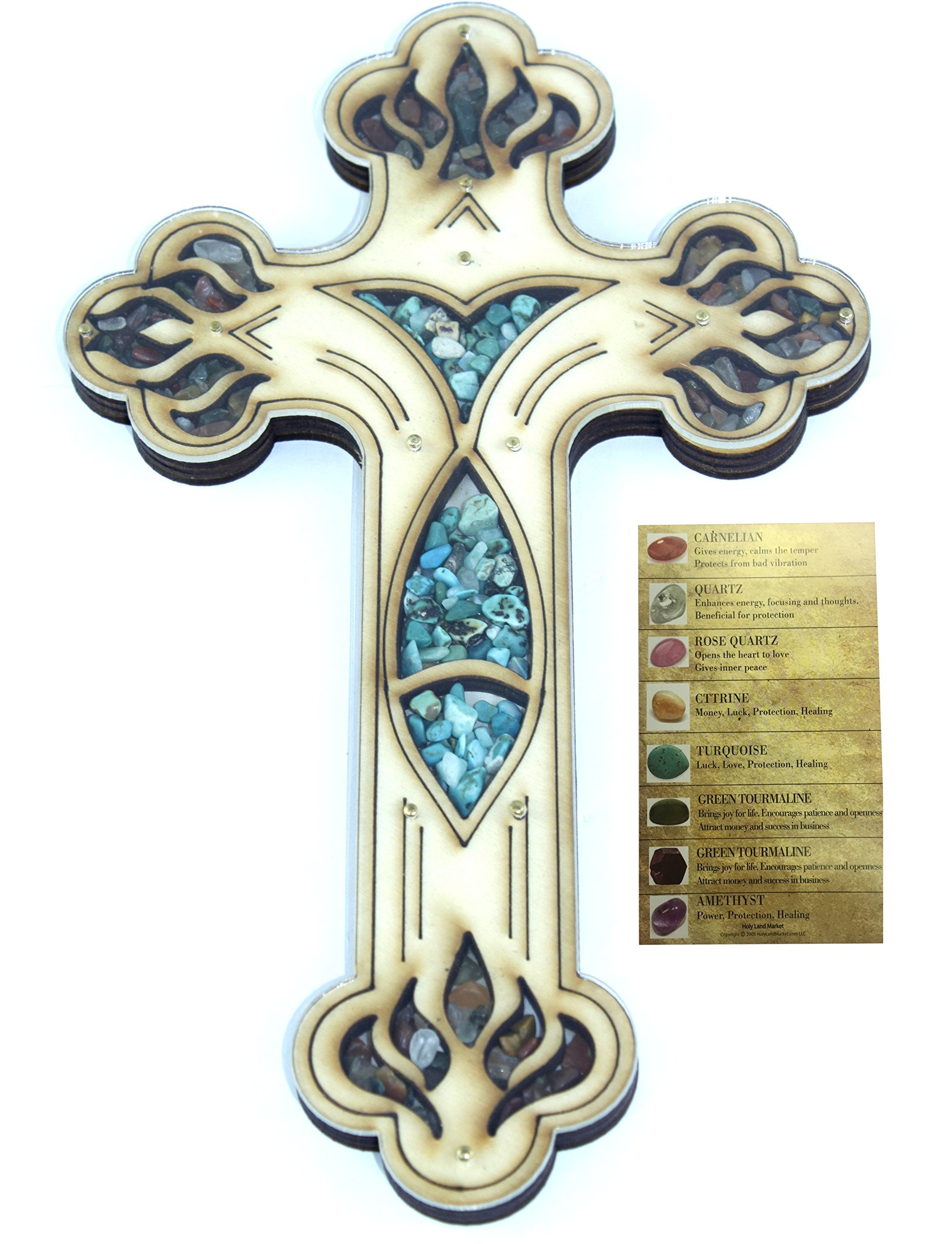  Jesus Savior Cross Filled with firy Reddish Carnelian semi Precious Stones from The Holy Land、mySite、elrpsem3k