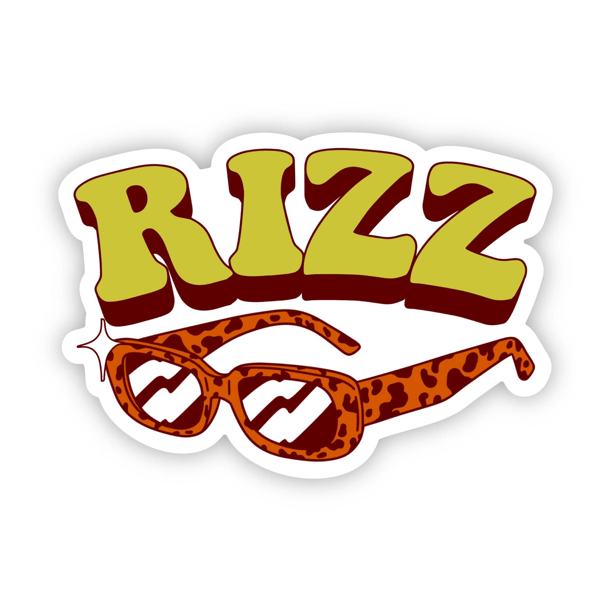  Rizz Cheetah Print Sunglasses Sticker、mySite、ghnorth
