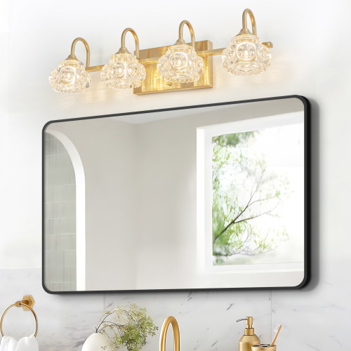 17" Nickel Finish Vintage Crystal Vanity Light - Elegant 3-Light Bathroom Mirror Fixture with Clear Glass Shades (No Bulbs)、、eastwooduniform