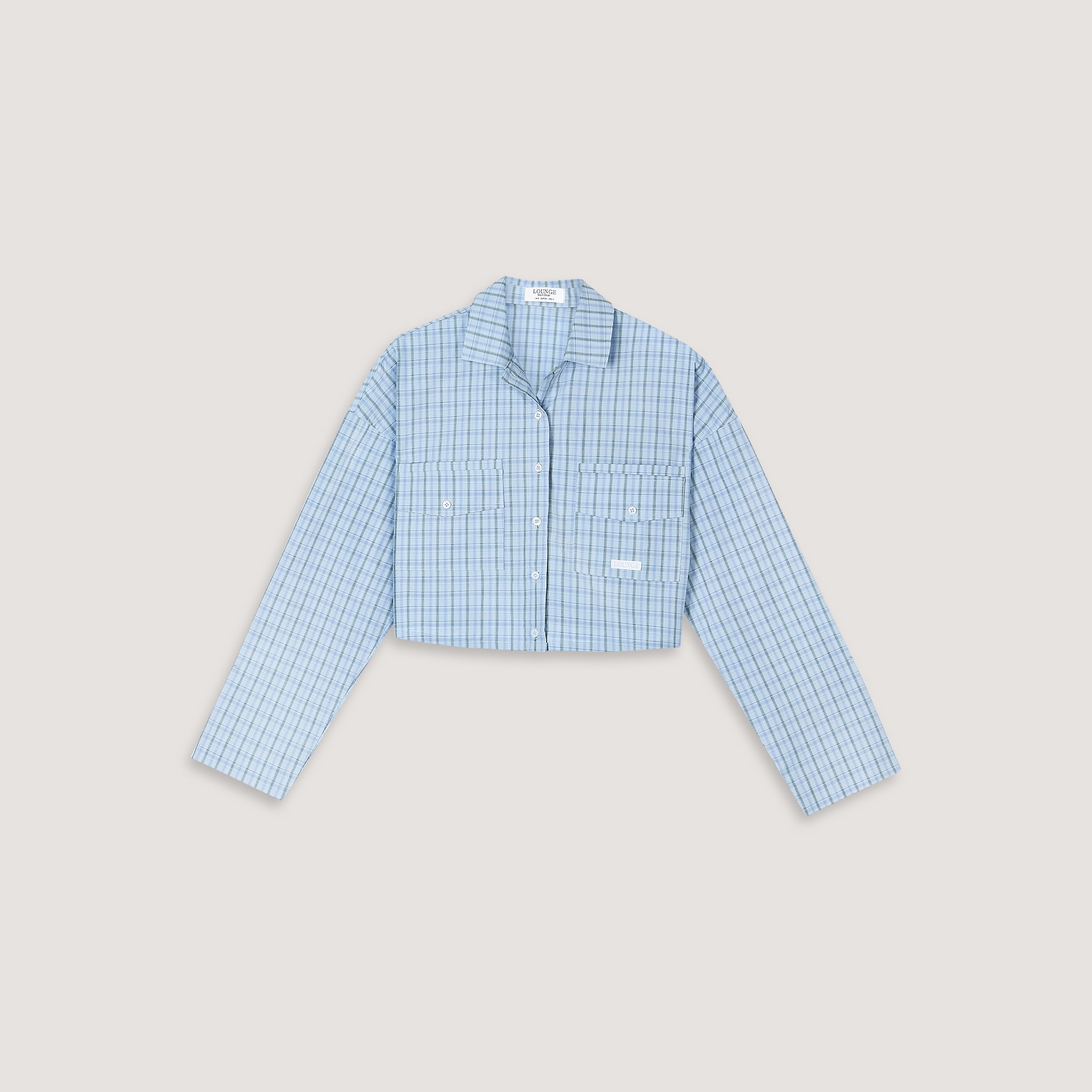 Checked Cotton Shirt - Blue、mySite、bengalsvssteelers