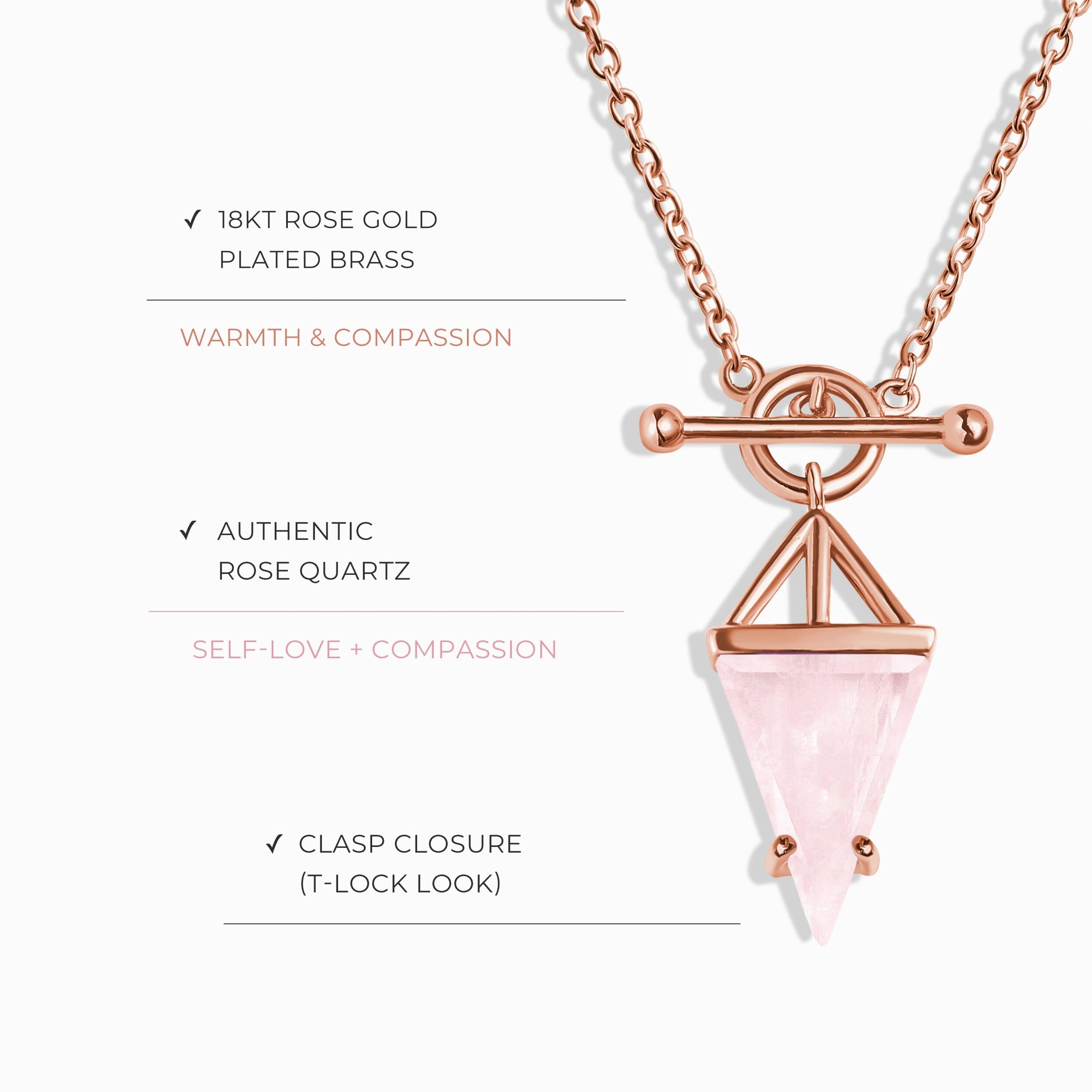 Rose Quartz Necklace - Heroine T-Lock Look、mySite、hinf8tx79