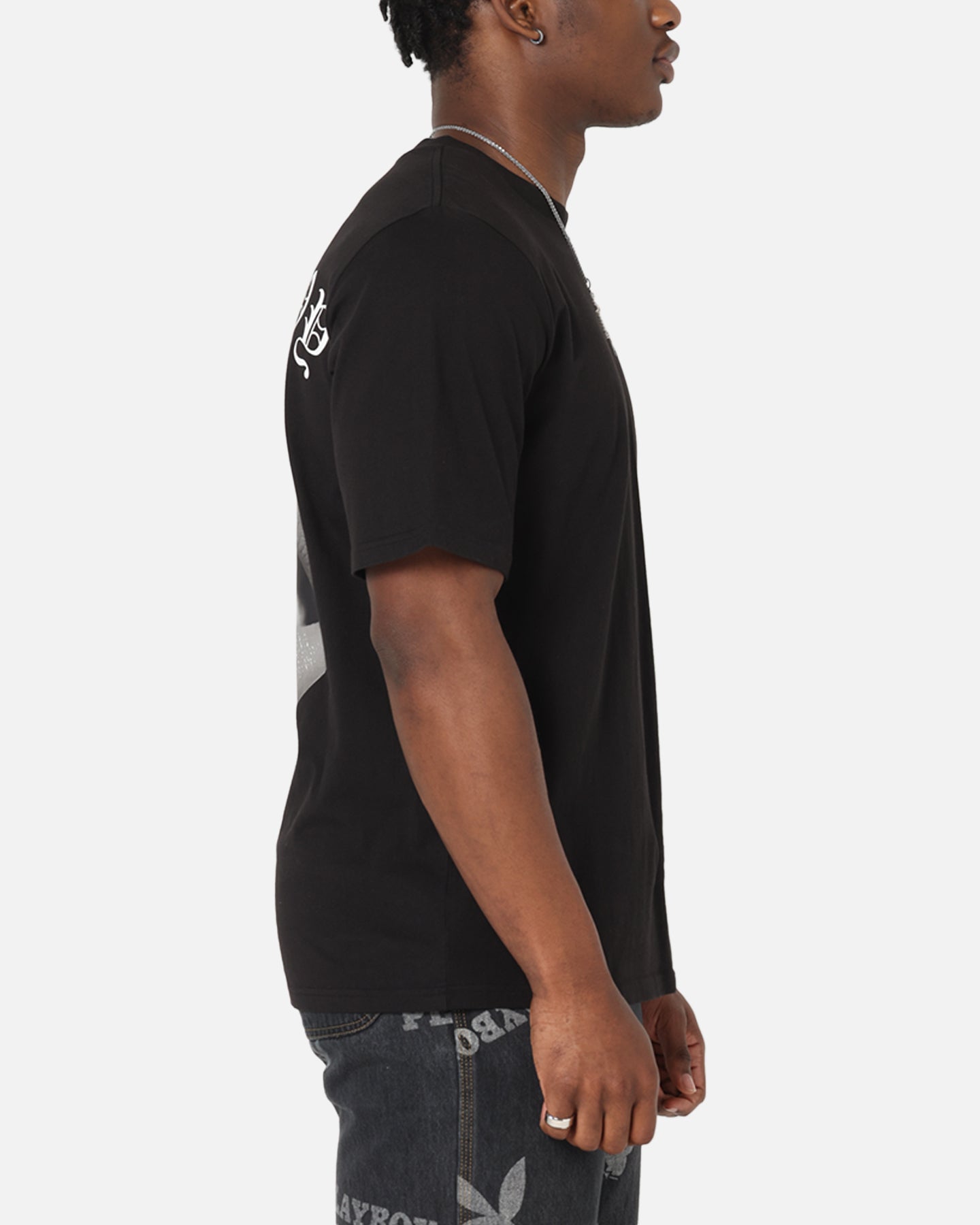 Playboy Gothic Mono Lips T-Shirt Black、mySite、zt4zffjzw