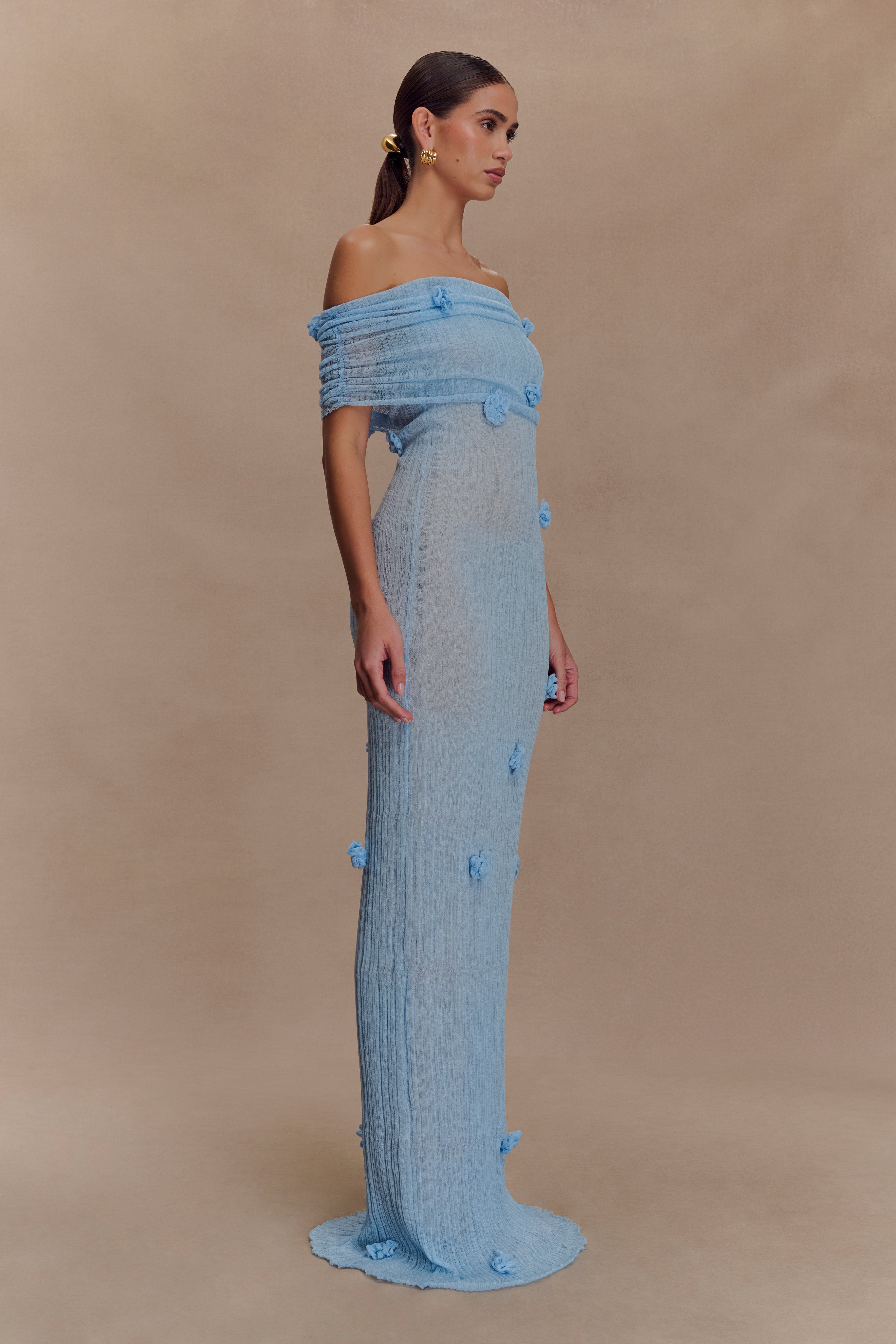 Brynn Orchid Knit Maxi Dress - Baby Blue、mySite、solidvoid