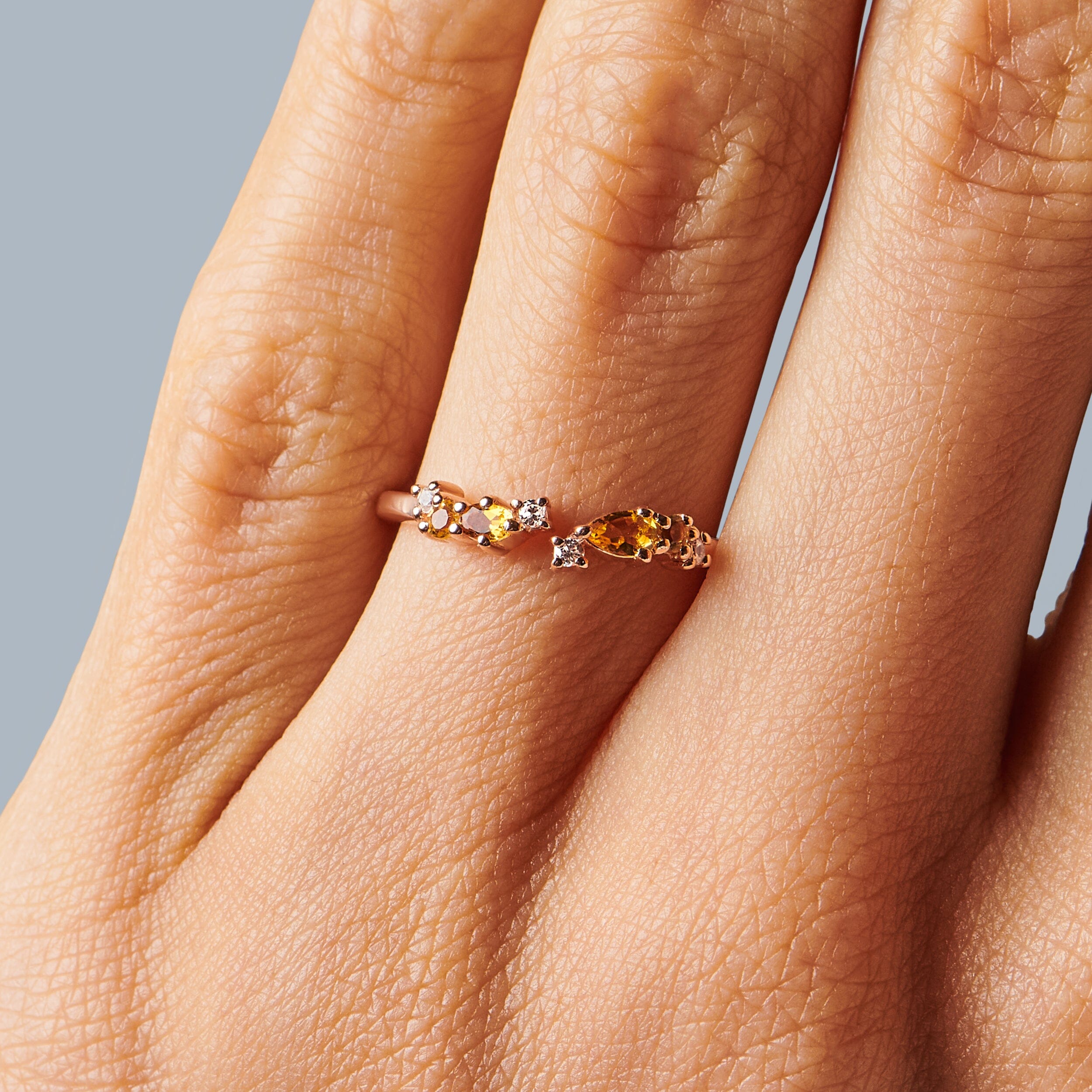 Adjustable Citrine Ring Flourish - November Birthstone、mySite、hinf8tx79