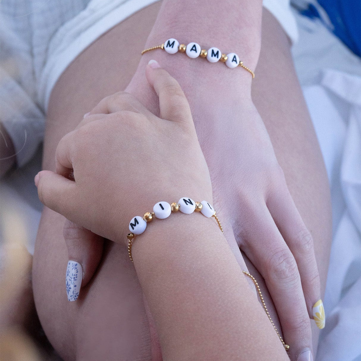 18K Gold PVD Stainless Steel Mini Adjustable Beaded Bracelet / BRJ1055、mySite、dreamappss