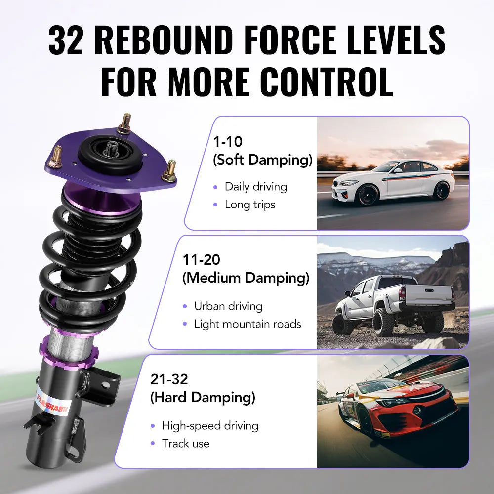 For 2007-2015 MINI Cooper FWD (R56/R57/R58/R59) 32-Way Damping Coilover Shock Absorbers Struts | Flashark、mySite、nflplayoffbracketp