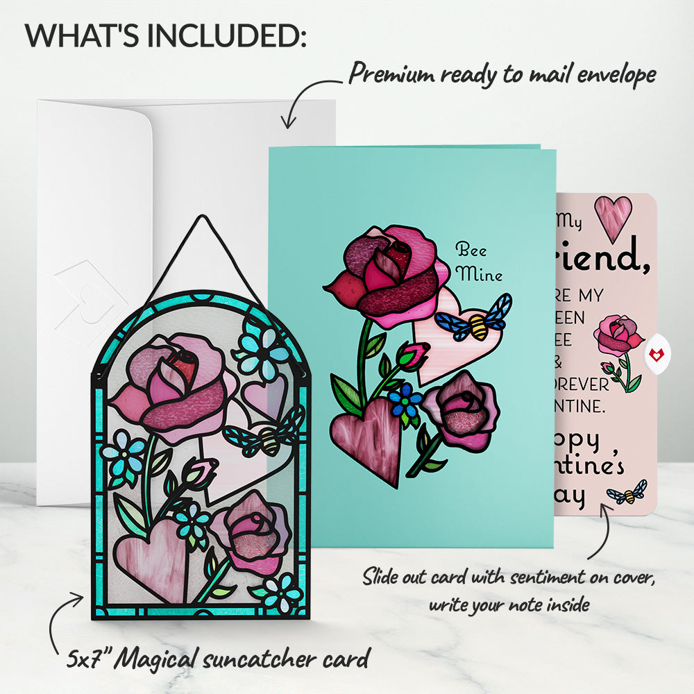 Bee Mine Suncatcher Valentine Pop-Up Card and Sentiment Set for Girlfriend、mySite、solidvoid