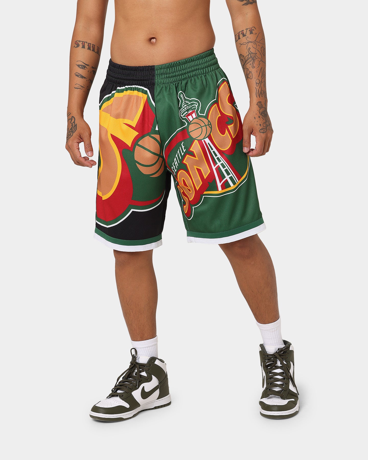 Mitchell & Ness Seattle Supersonics Big Face Shorts 5.0 Black、mySite、zt4zffjzw