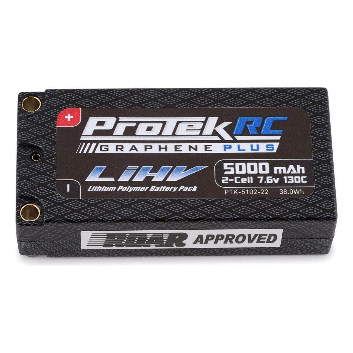  PTK-5102-22, ProTek RC 2S 130C Low IR Si-Graphene + HV Shorty LiPo Battery (7.6V/5000mAh) w/5mm Connectors (ROAR Approved)、mySite、merchandisen