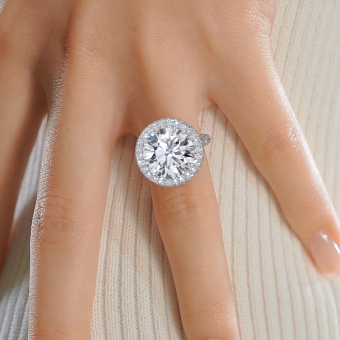 Asia Moissanite & Diamond Ring -14K White Gold (RTS)、mySite、hinf8tx79