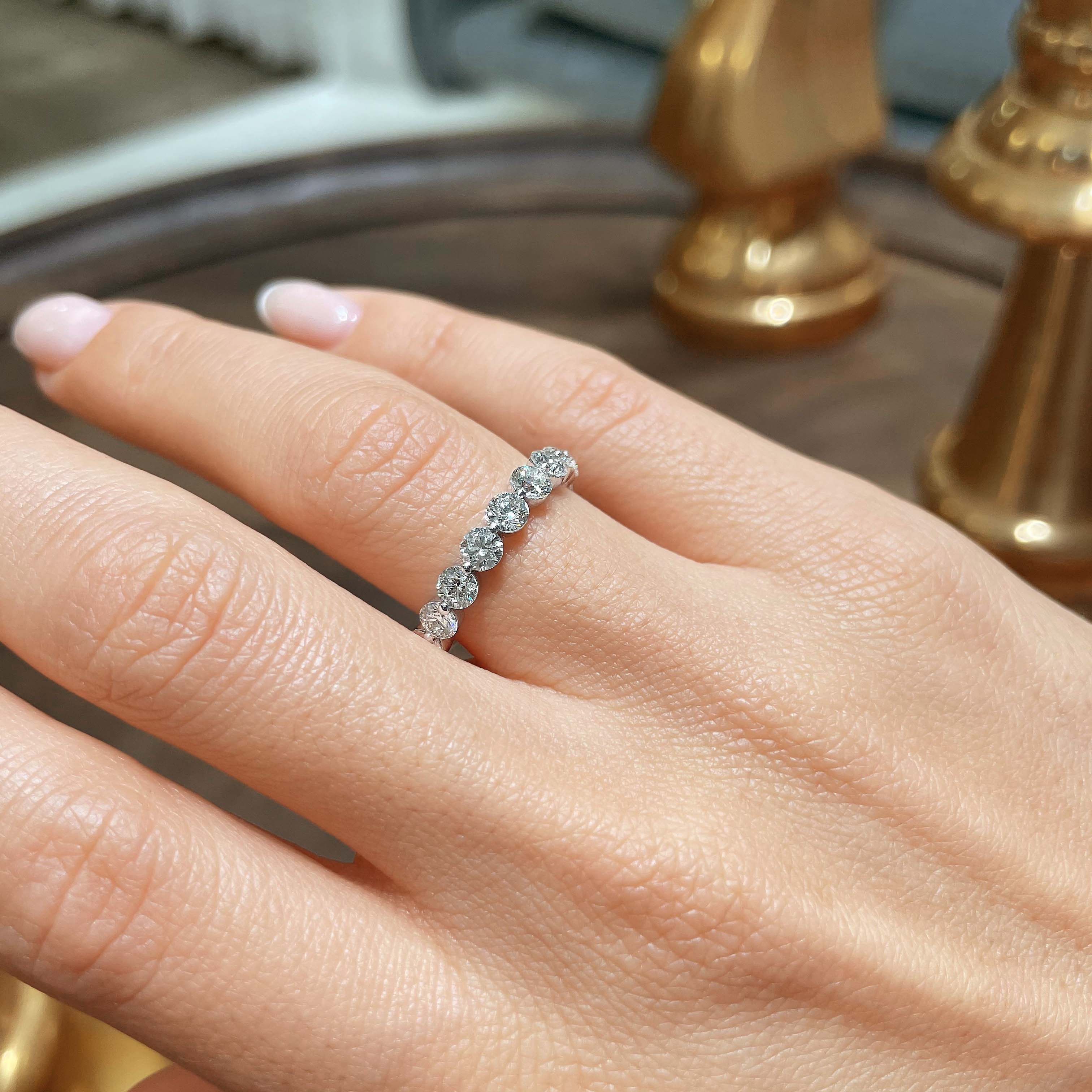 Josie Lab Grown Half-Eternity Wedding Ring (2 Carat) -18K White Gold、mySite、hinf8tx79