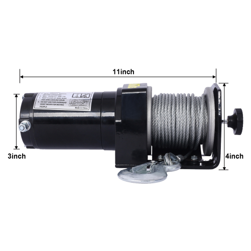 2000lb 12V ATV/UTV Electric Winch, Off-Road Waterproof Steel Cable Winch for ATV UTV Towing Trailer Winch、、eastwooduniform