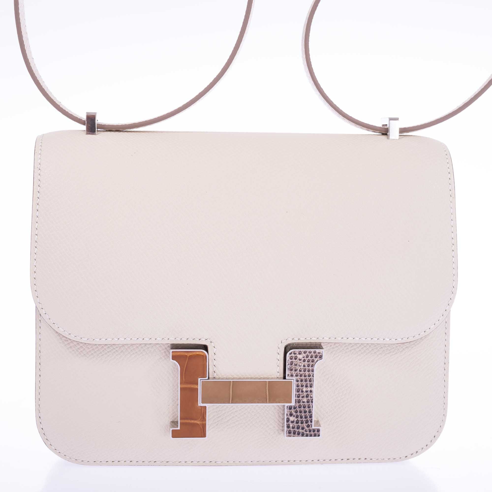 Hermès Constance 18 Mini III Mirror Bag Craie Epsom - Tabac, Camel, Sable and Ombré Lizard Hardware、mySite、garminoutage.com