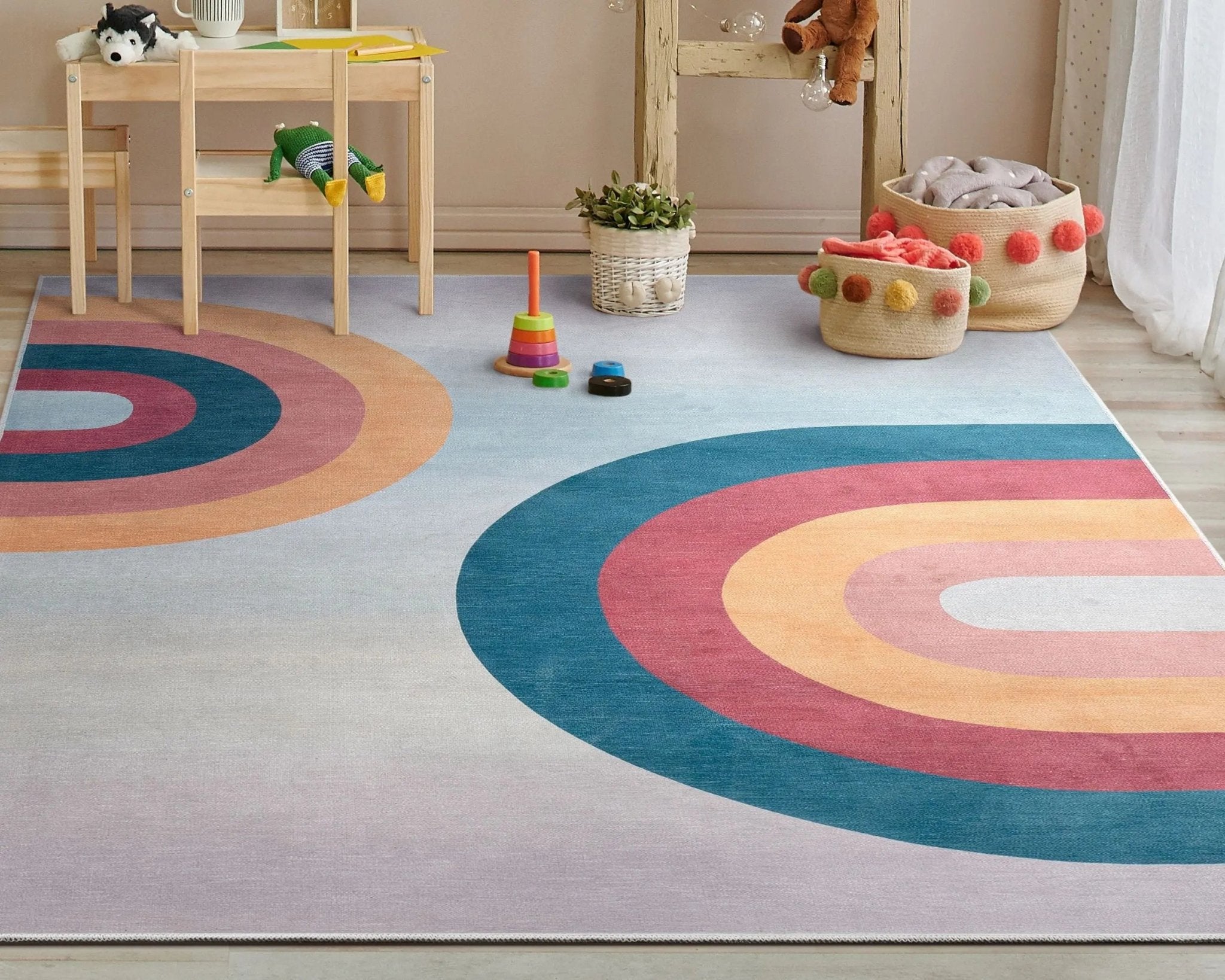 Kaleidoscope Rainbow Modern Multi Color Area Flat-Weave Rug、mySite、gigharbornorthrealestate