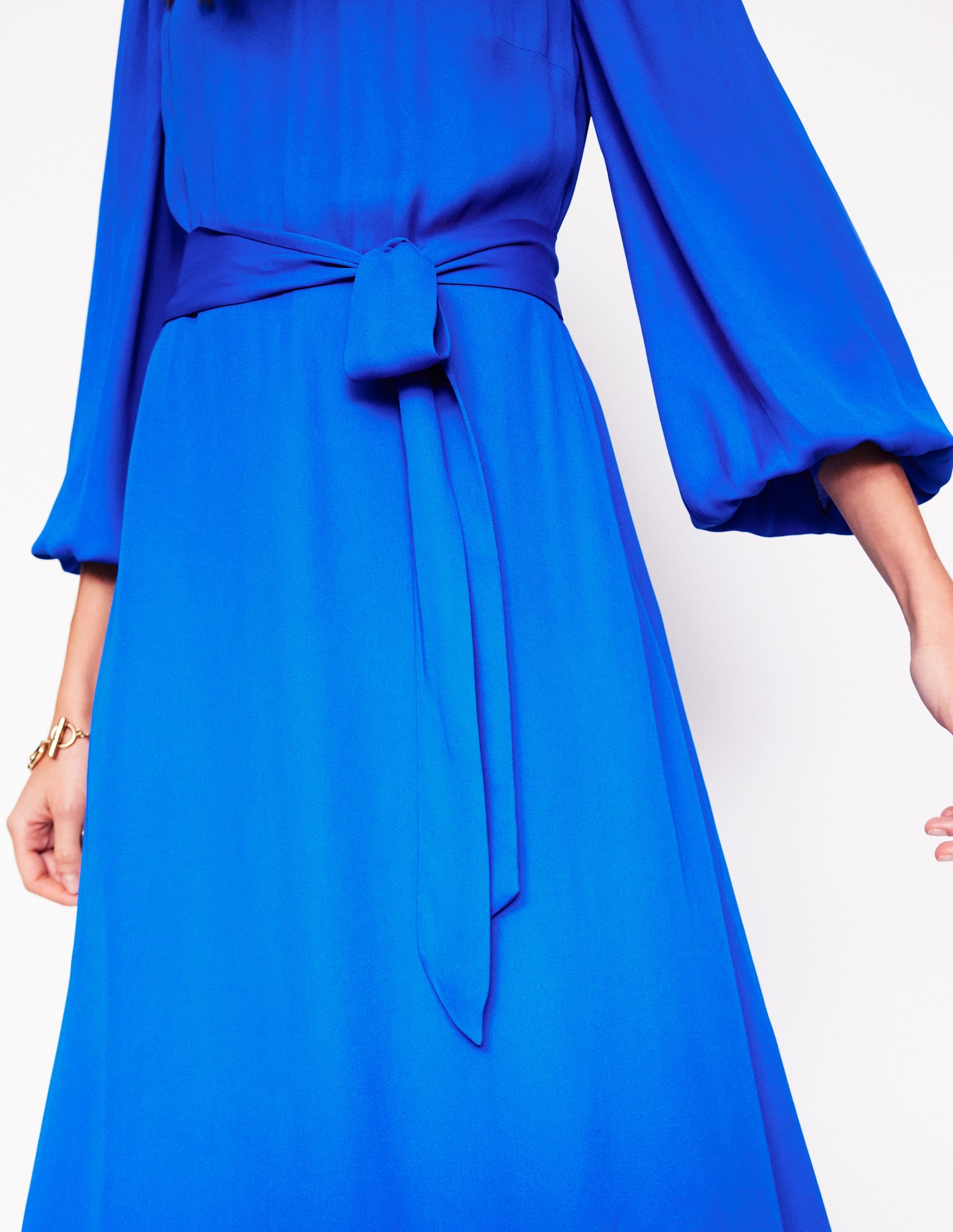  Blouson Sleeve Midi Dress-Gallery Blue、mySite、ashleygrahame