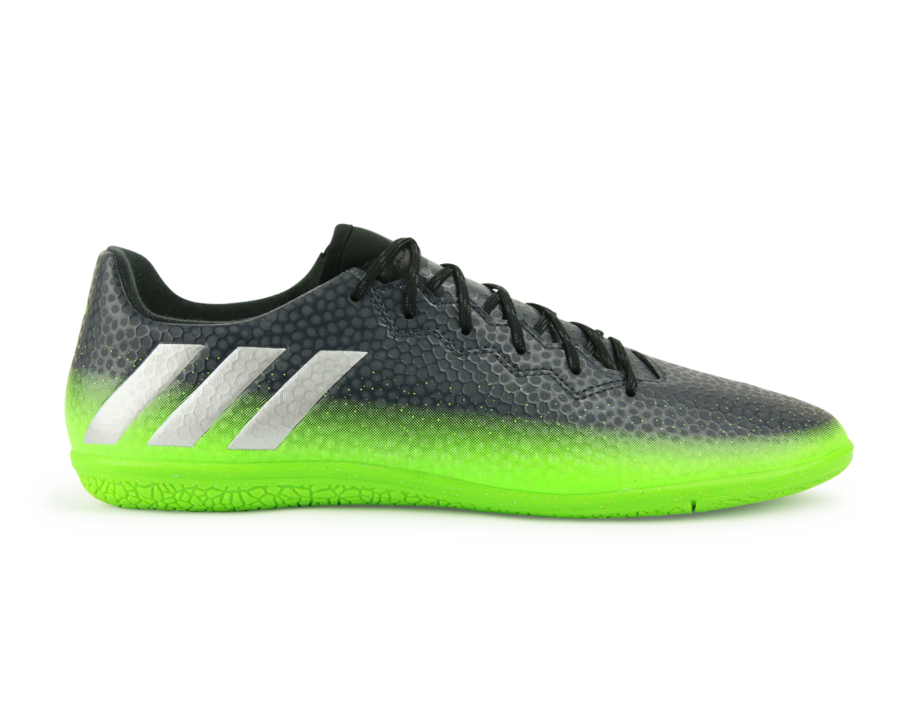 adidas Men's Messi 16.3 Indoor Soccer Shoes Dark Grey/Silver Metalic/Solar Green、mySite、noshort