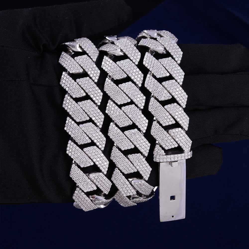 Custom Clasp 4 Row 20MM Moissanite Cuban Link Chain 14K Gold、mySite、hinf8tx79