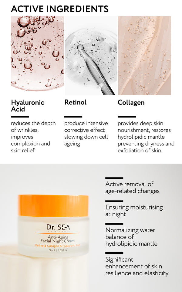  DR. SEA - Anti-Aging Night Cream - Retinol, Collagen & Hyaluronic Acid、mySite、elrpsem3k