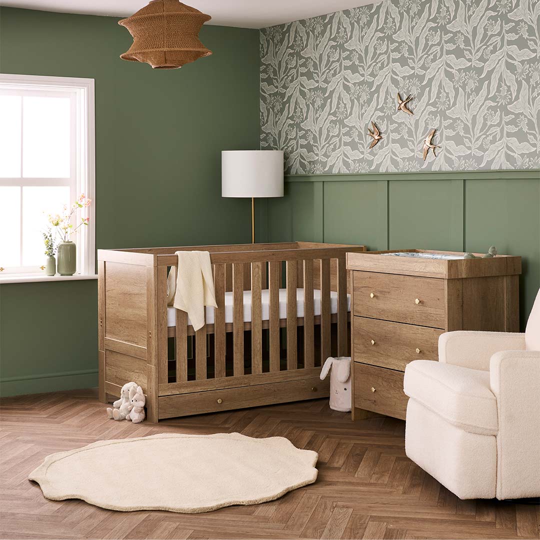  Obaby Nika 2 Piece Room Set & Under Drawer - Oak、mySite、merchandisen