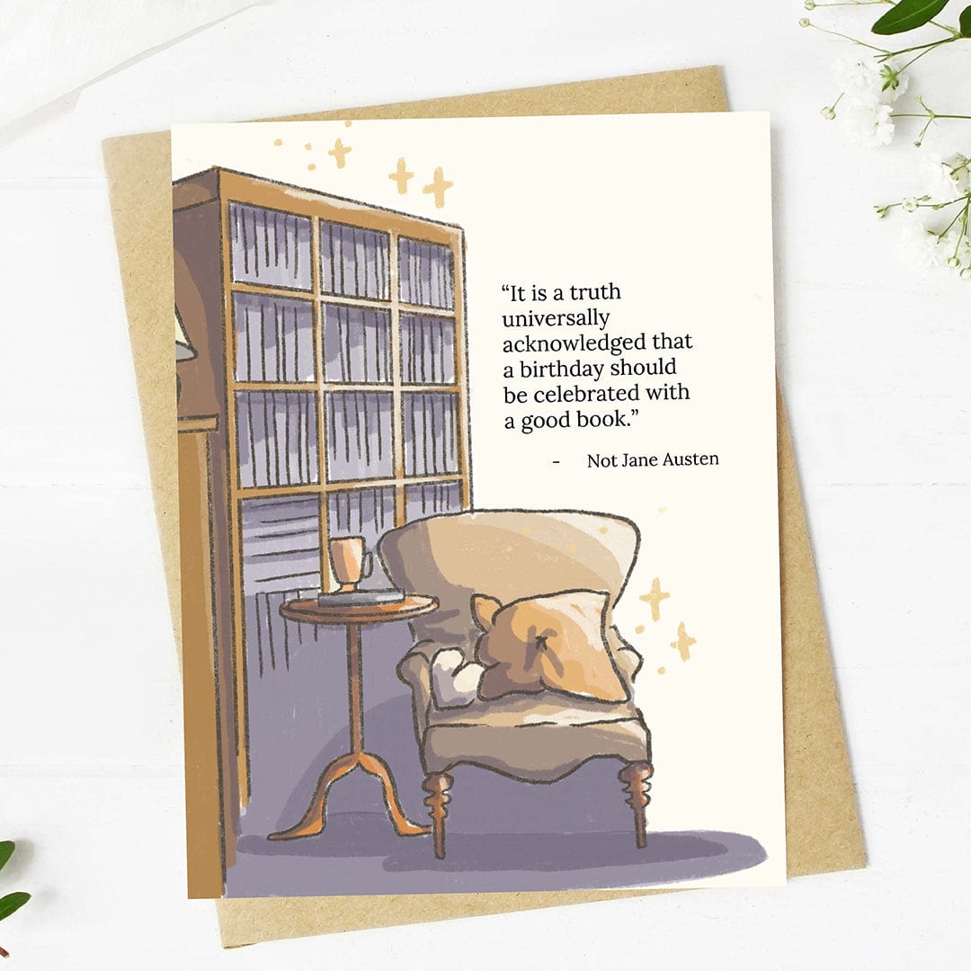  Celebrated with a good book Quote Bookish Birthday Card、mySite、ghnorth