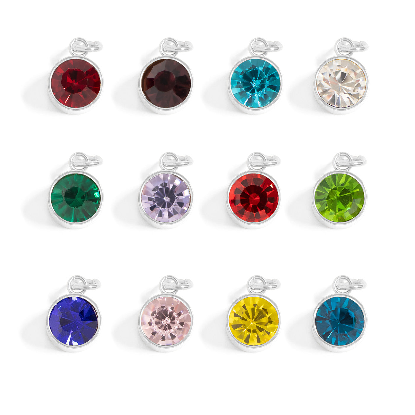 Stainless Steel Round Birthstone Charm 8mm / PDL0266、mySite、dreamappss