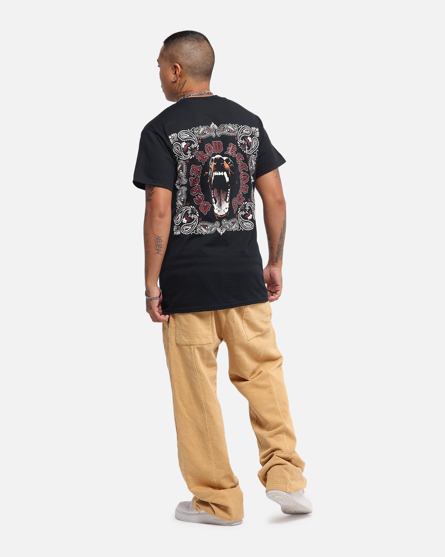 Deathrow Records Doberman Bandana T-Shirt Black、mySite、zt4zffjzw