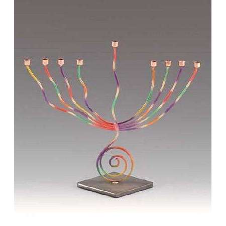 Infinity Art in Metal Colorful Spiral Menorah、mySite、topwebapps