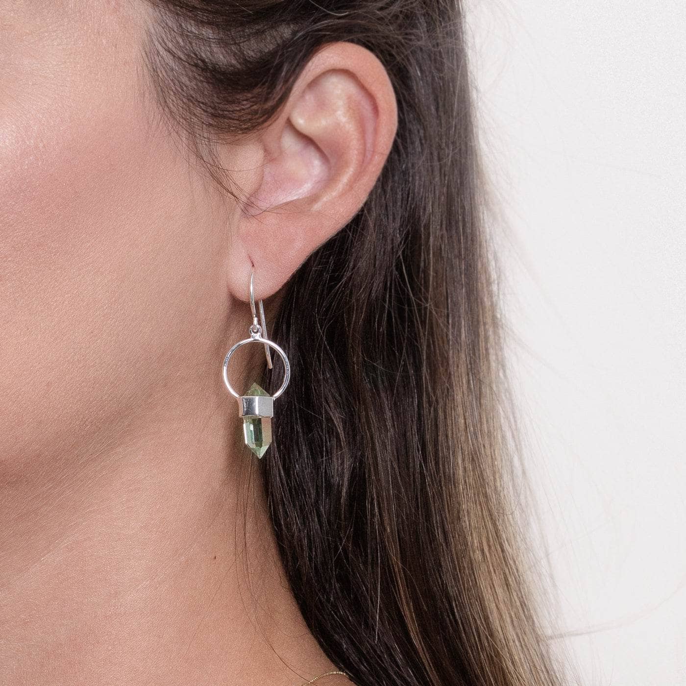 Green Amethyst Crystal Point Earrings、mySite、hinf8tx79