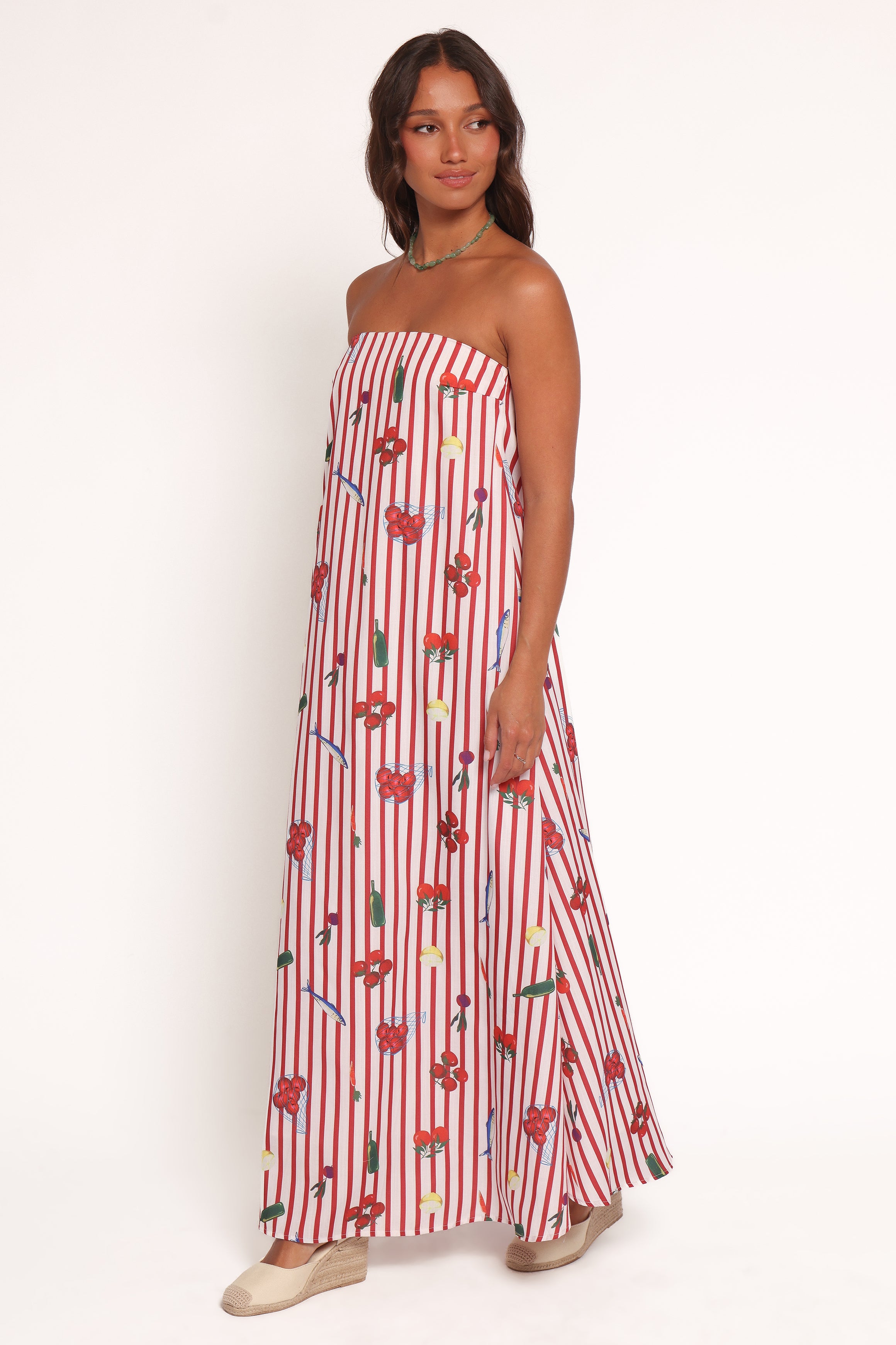  Soph Strapless Maxi Dress - Red Picnic Stripe、mySite、sugarbowlscore