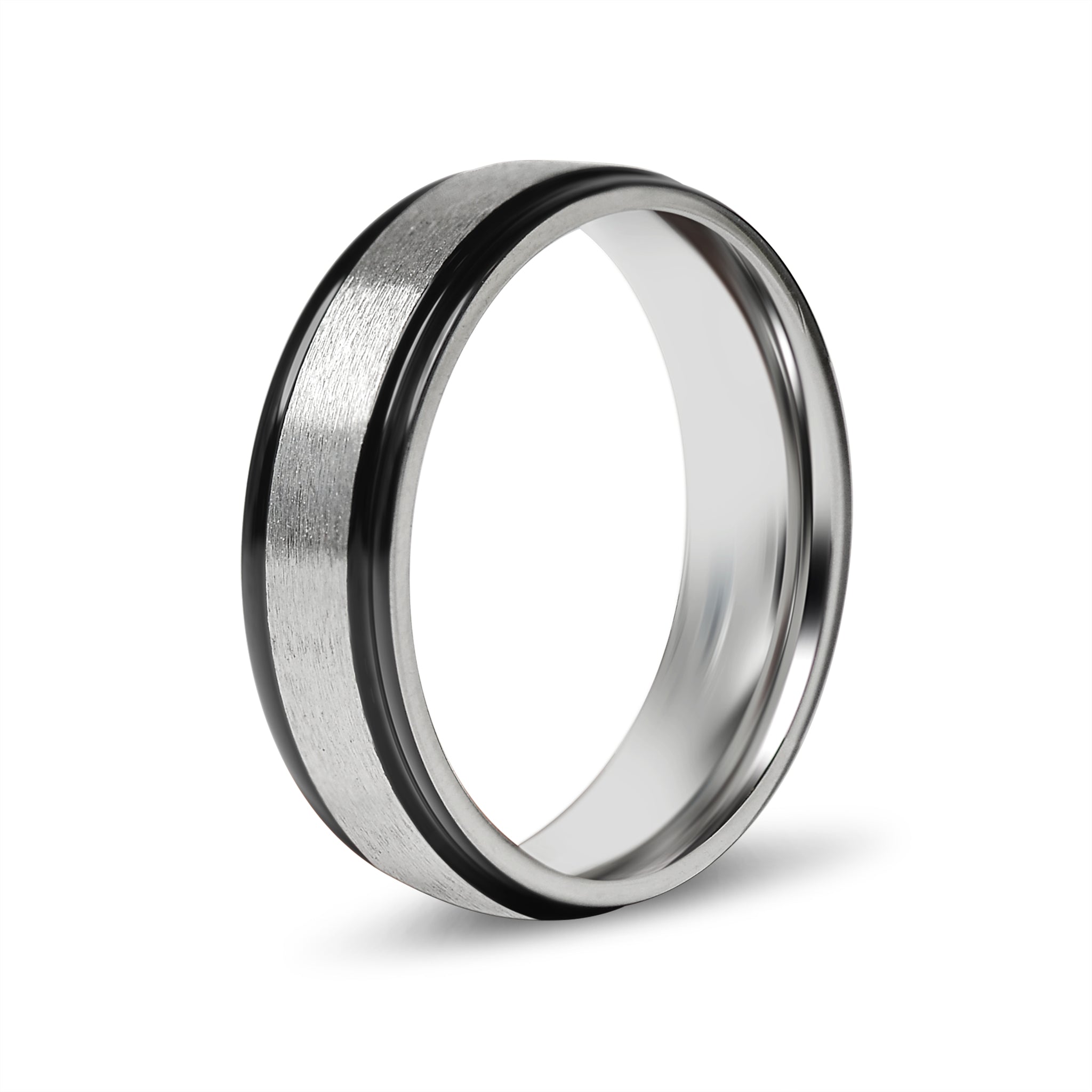 Stainless Steel Black Trim Brushed Center Blank Ring / CFR2929、mySite、dreamappss