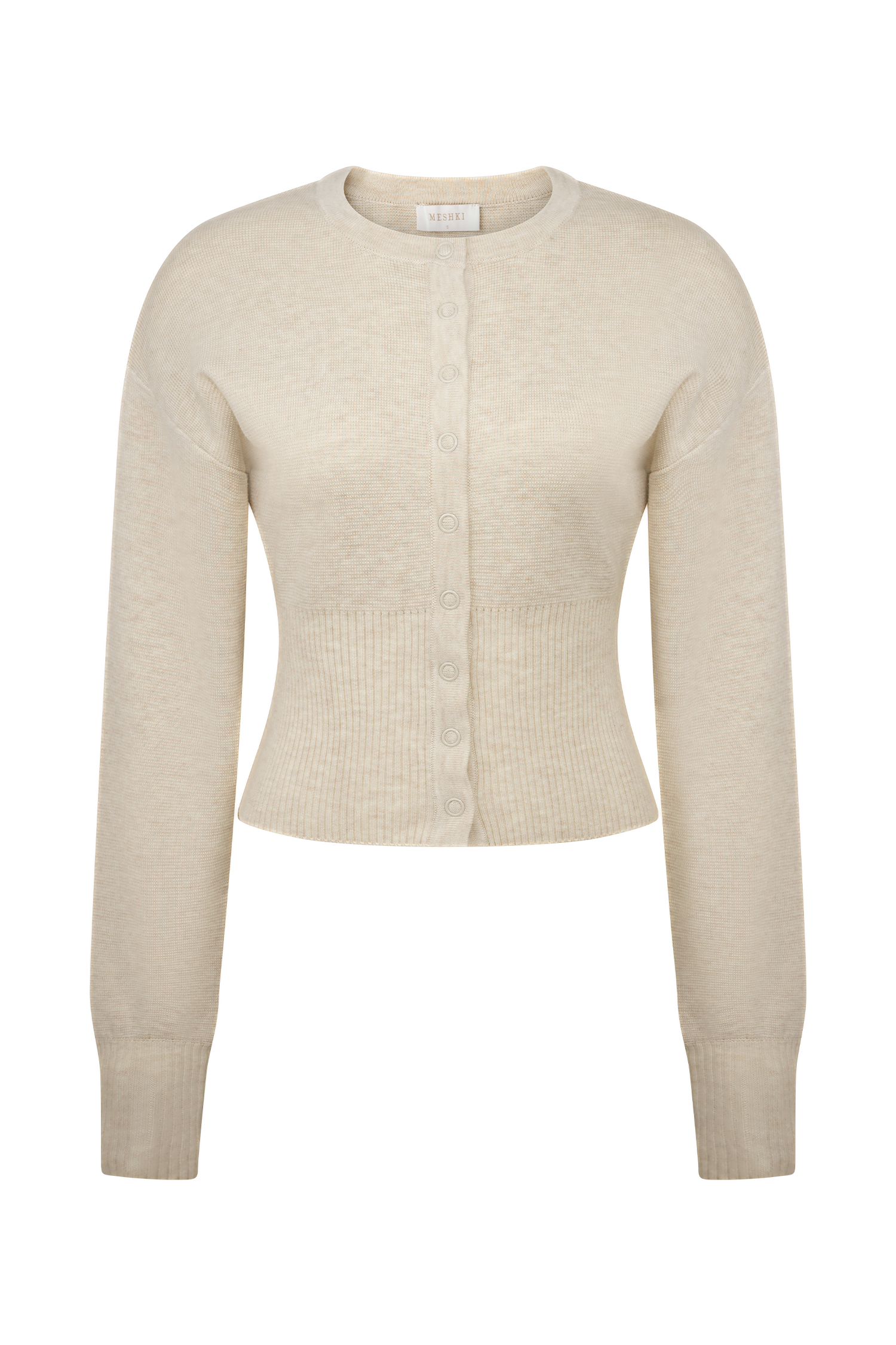 Ferne Button Up Knit Cardigan - Oat Marle、mySite、solidvoid