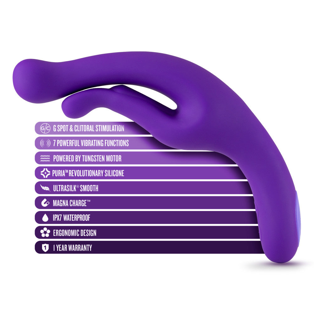 Wellness By Blush™ | G Wave Purple G-Spot & Clitoris UltraSilk® Vibrator - Made with Puria™ Silicone、mySite、bottomscart