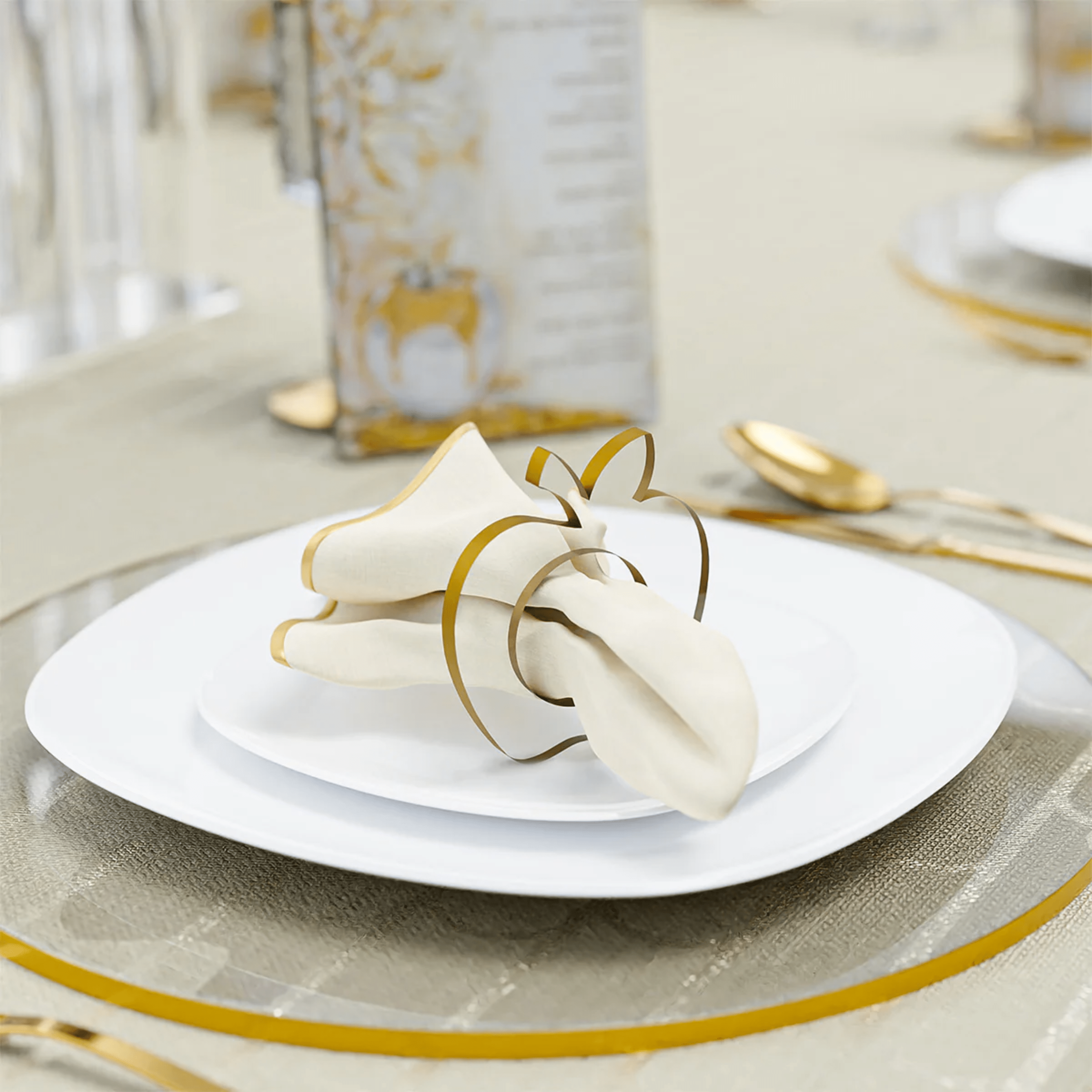 Golden Apple Napkin Rings - Set of 4、mySite、topwebapps
