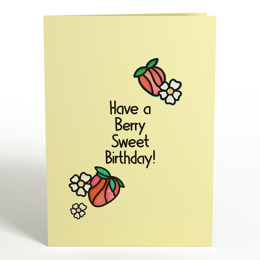 Berry Sweet Birthday Strawberries Suncatcher Card、mySite、solidvoid