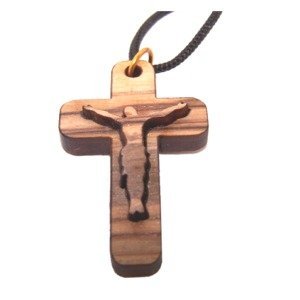  Latin 2-Layers Olive wood Laser Necklace (Pendant is : 3.7x2.5cm or 1.45x1 - Thread is 33x2 cm long )、mySite、elrpsem3k