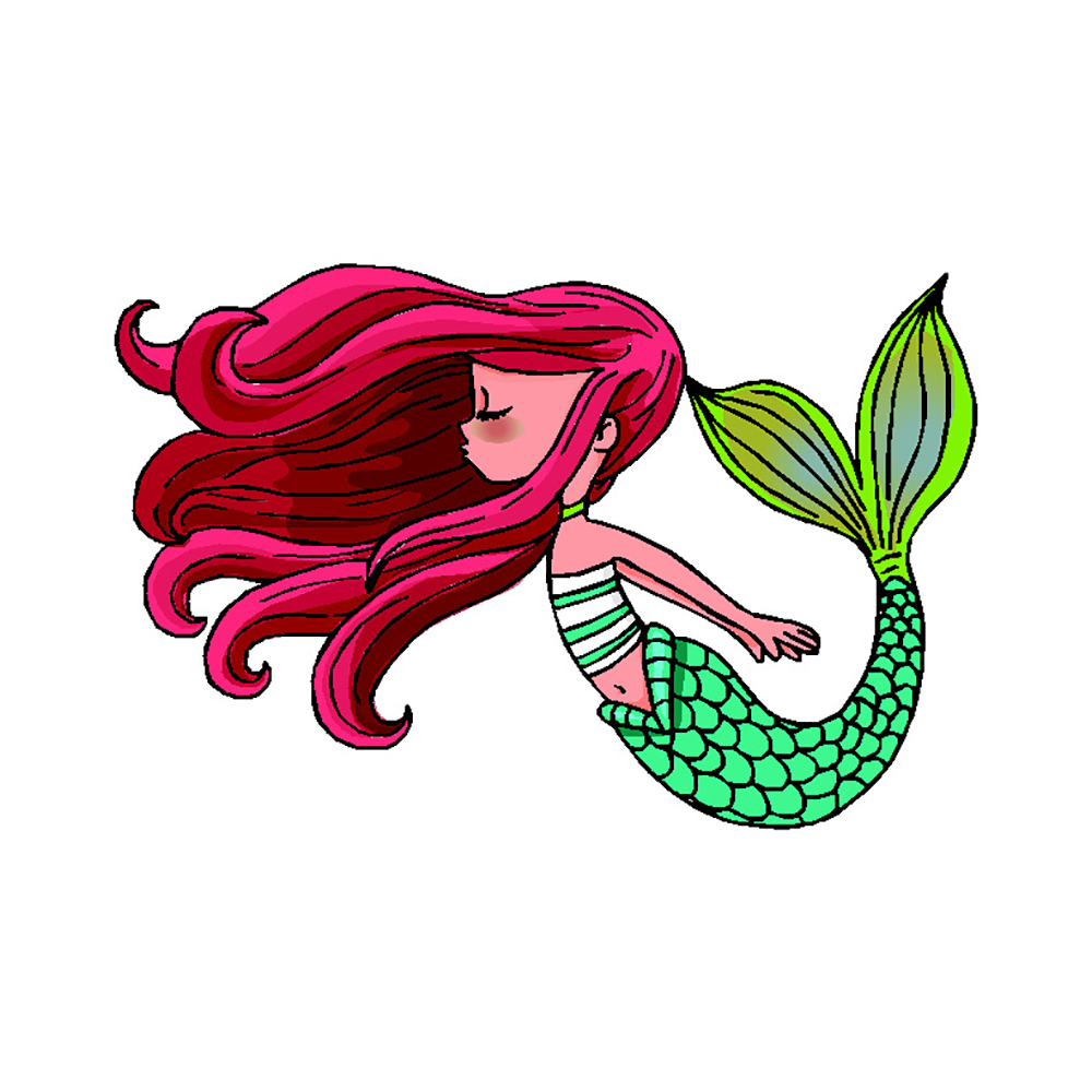  Red Hair Mermaid Vinyl Sticker Decal、mySite、ghnorth