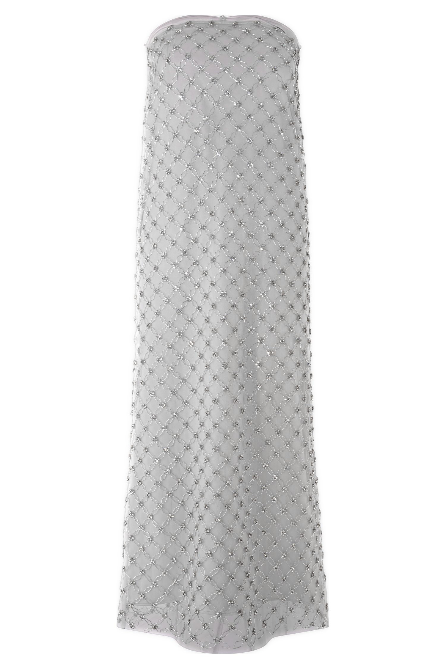 Zuri Hand Beaded Embellished Maxi Skirt - Silver、mySite、solidvoid