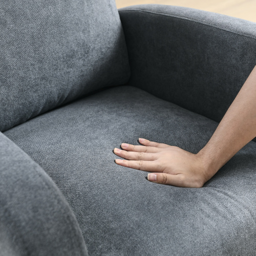 Video Welike 27.6"W Modern Accent High Backrest Living Room Lounge Arm Rocking Chair, Two Side Pocket ,Teddy White (Ivory)、、casual