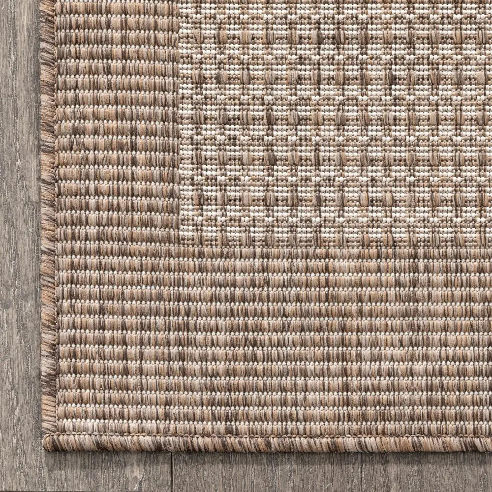 Odin Solid & Striped Border Indoor Outdoor Ivory Flatweave Rug、mySite、gigharbornorthrealestate