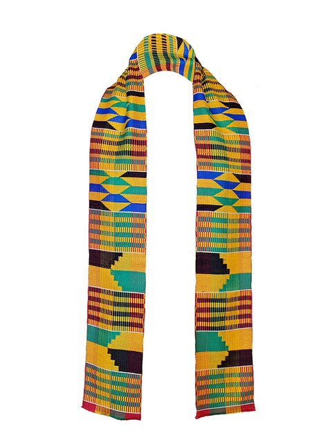Handwoven African Kente Cloth Sash - DPKS200、mySite、solidvoid