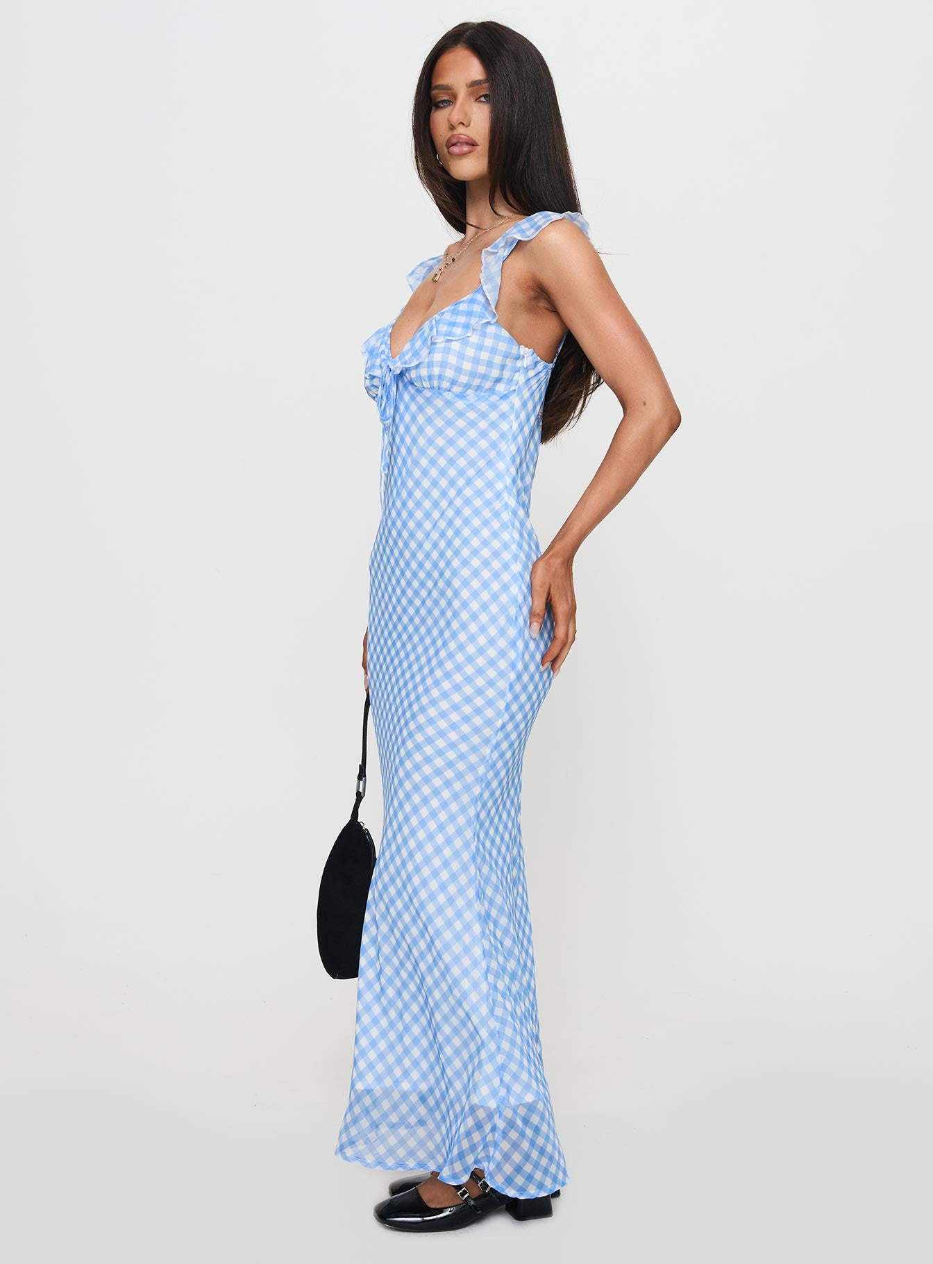Brigette Maxi Dress Blue Gingham、mySite、solidvoid